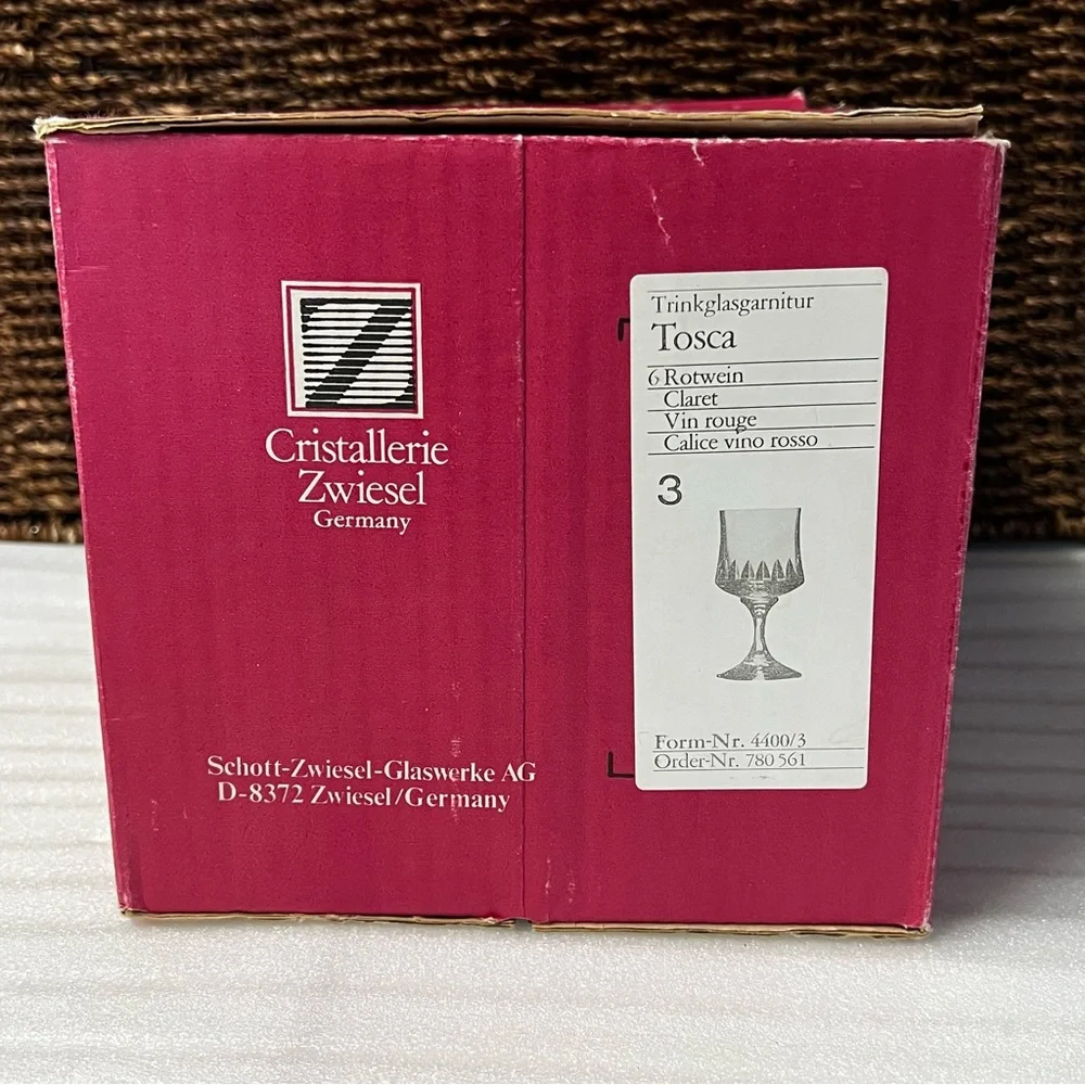 Vintage 70’s (1976) Schott-Zwiesel Tosca Claret Wine Glasses Set of 6